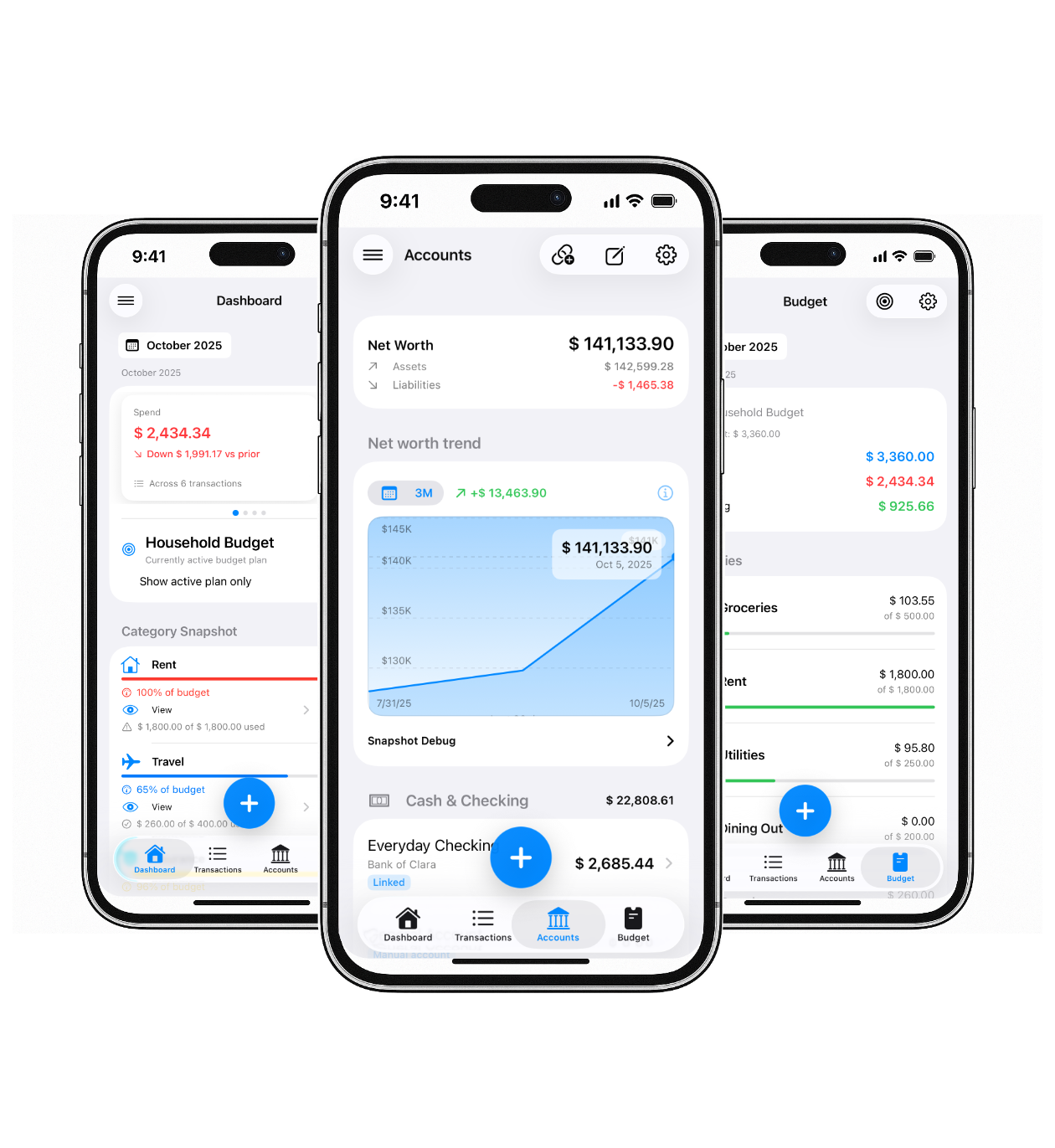 Clara Money app accounts screen on iPhone