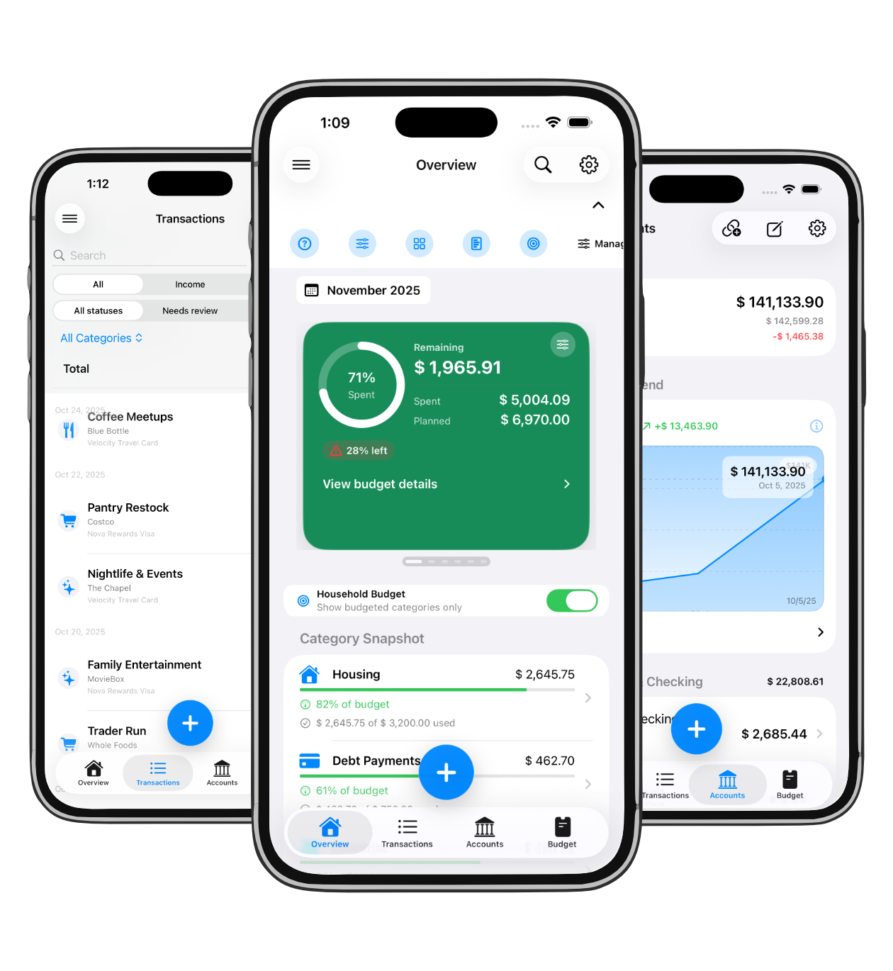 Nara app accounts screen on iPhone